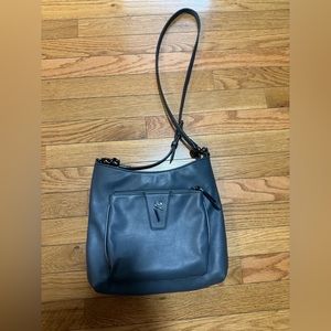 Crossbody blue leather purse